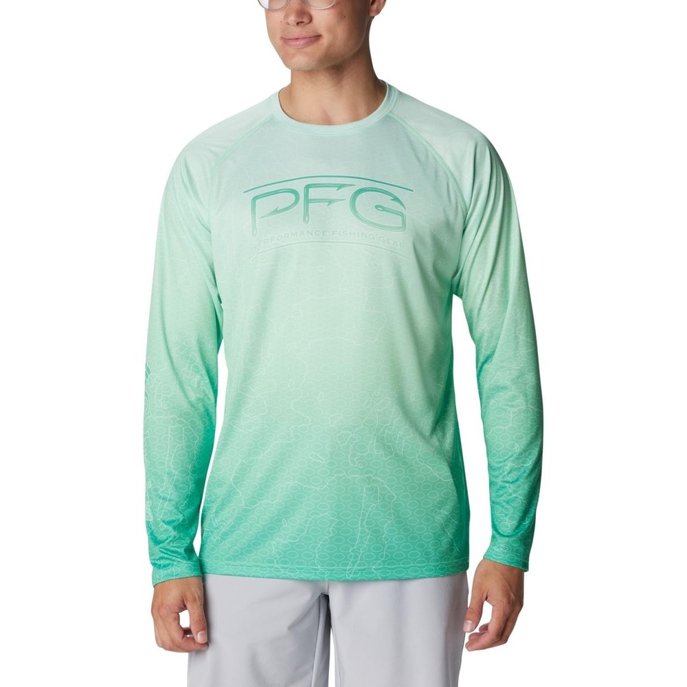 Columbia Super Terminal Tackle‎ PFG Long Sleeve Men's Med Ocean Mint 2069251367
